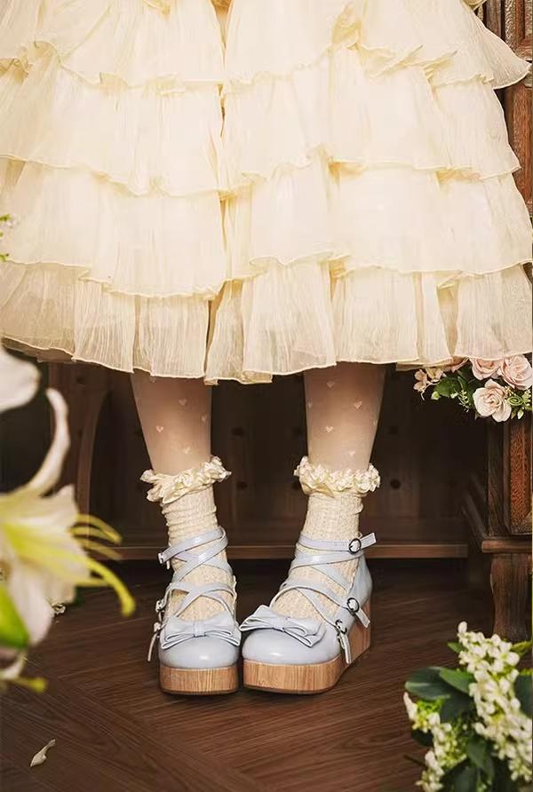 MODO~Old School Tata~Kawaii Lolita Hight Platform Shoes with Round Toe