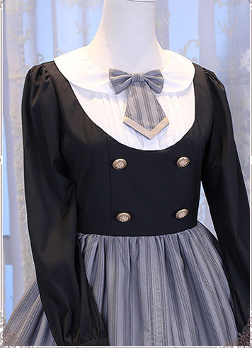 Chess Story~Elegant Lolita Embroidery Preppy Style OP Dress   