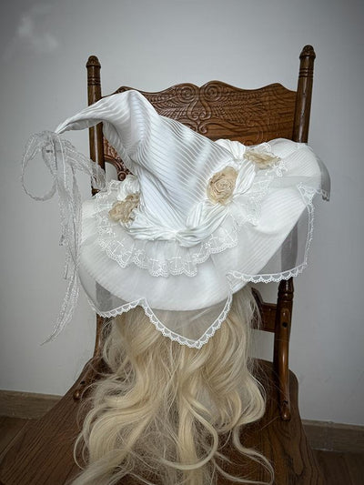 Alice Girl~Doll Mystery~Gothic Lolita Witch Hat Headwear white  