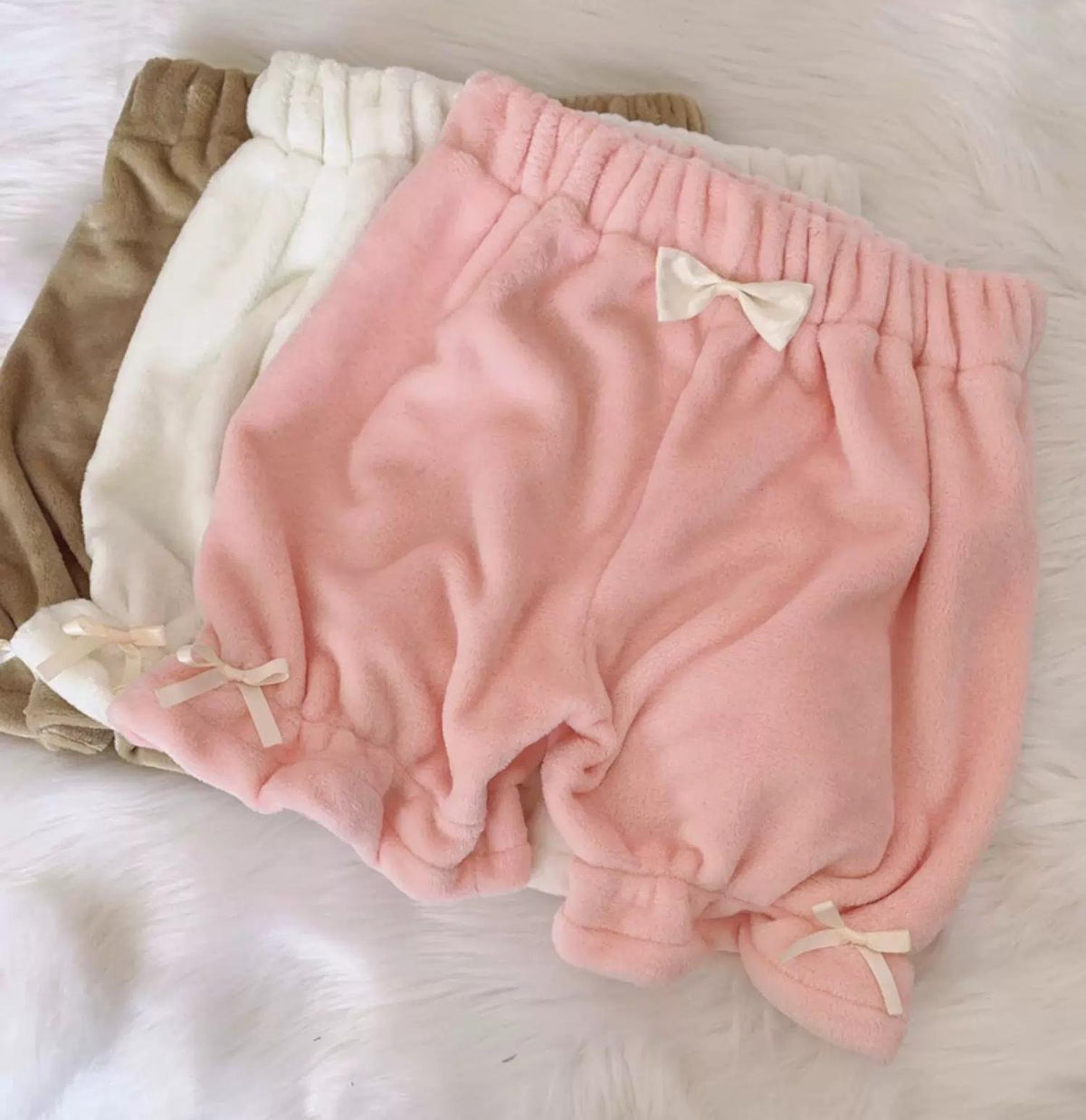 Winter Kawaii Lolita Plush Bloomers, Fleece-lined 46083:874262