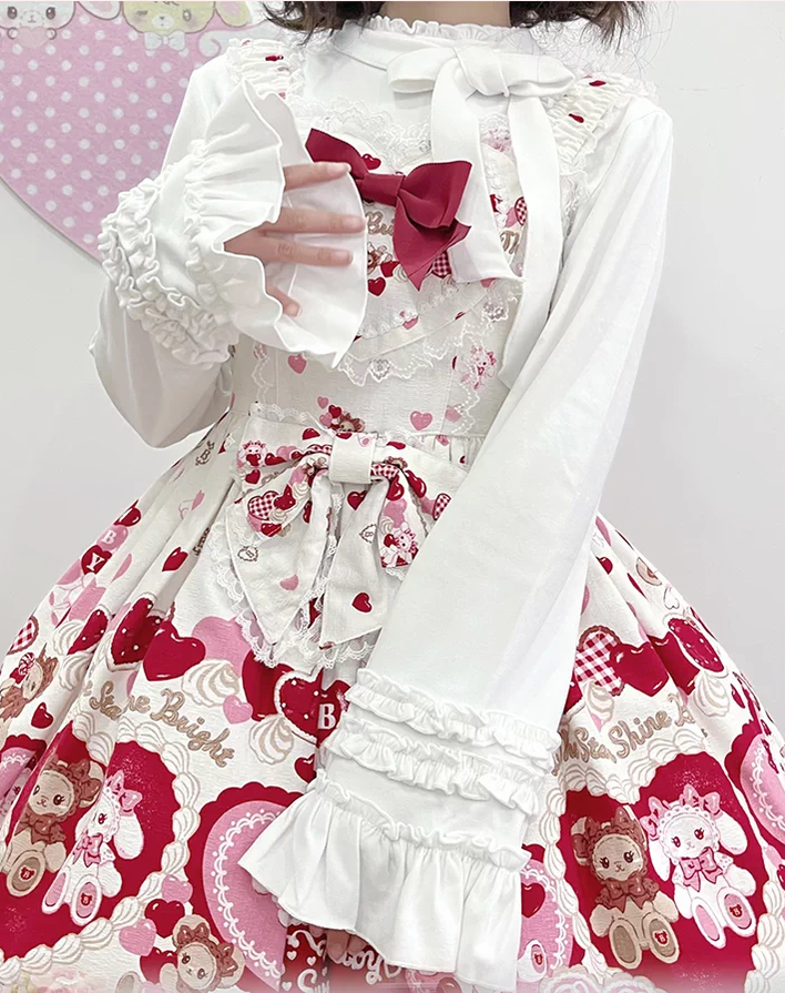 Fruit Tart - Autumn Sweet Lolita Long Sleeve Blouse, Ruffle Detail 45972:870050