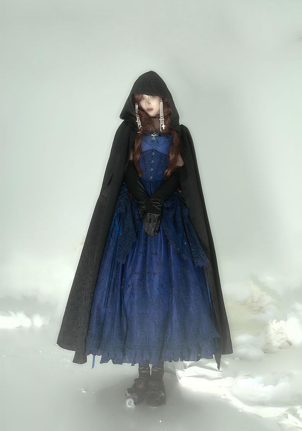 ZJstory~Gothic Lolita Cape Long-sleeved Shawl with Detachable Hood 42129:734126