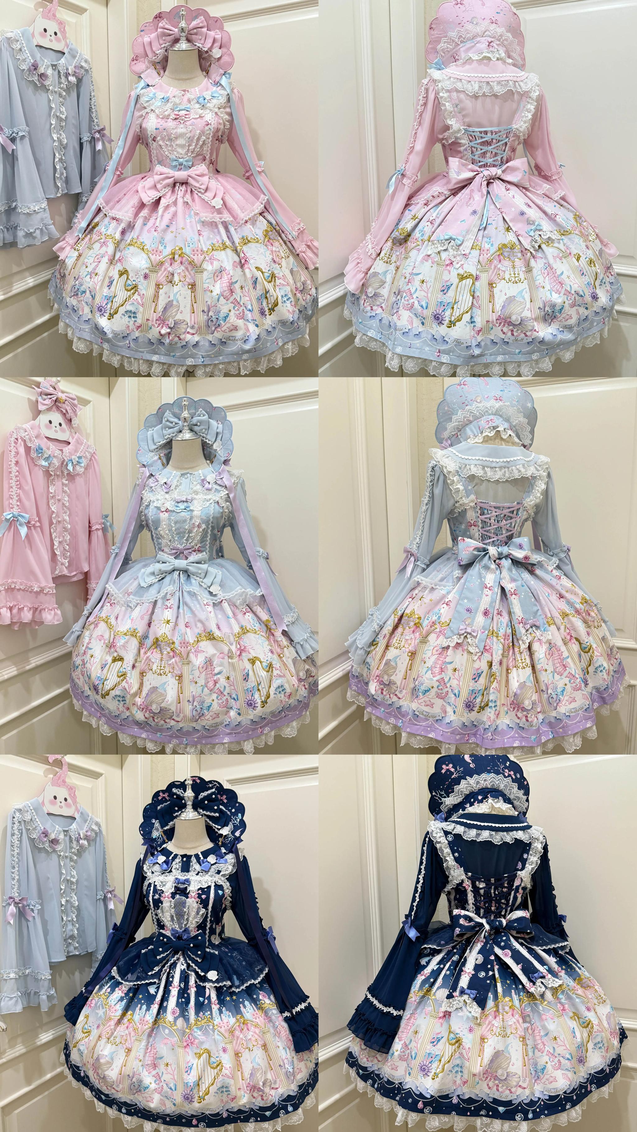 Sweet Whispers of Love - Mermaid Palace - Printed Sweet Lolita JSK, Suspender SK 43841:786673