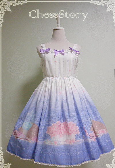 Chess Story~Peach blossom And Snow~Sweet Lolita JSK Dress S cream 