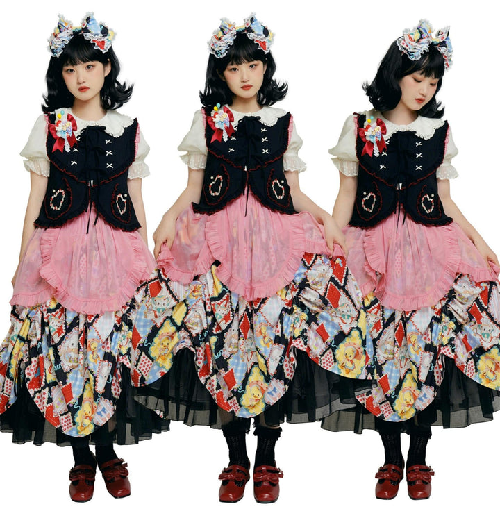 Southern Cross~Showa Kaleidoscope~Sweet Lolita OP SK and JSK with Rabbit Print 42127:727876