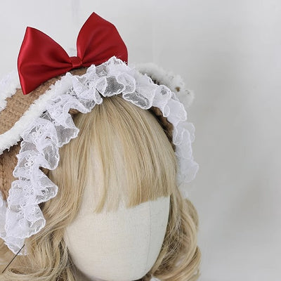 Xiaogui~Kawaii Lolita Bunny Ears Christmas Knit Hat   