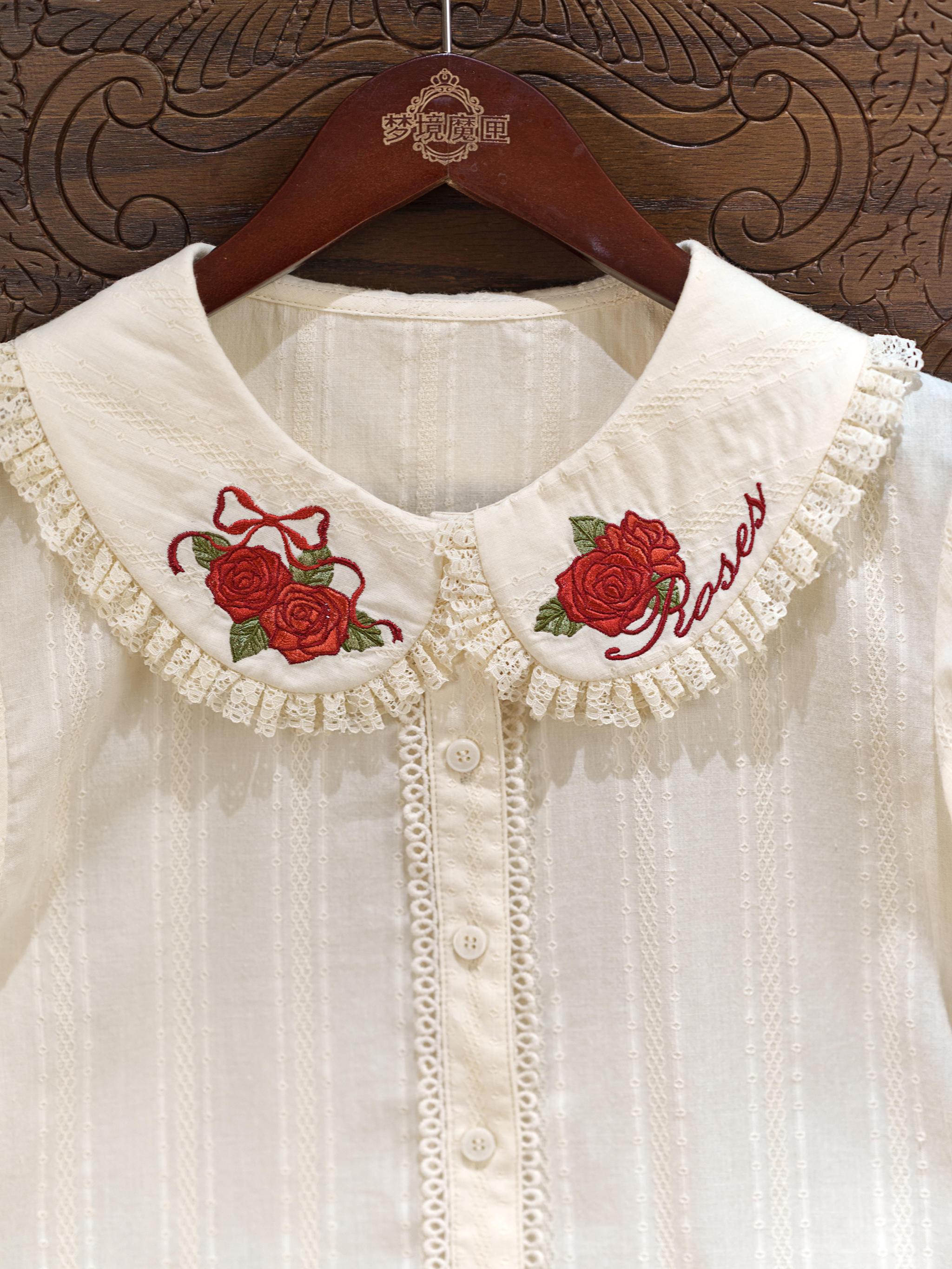 Abundant Tea Time - Kawaii Lolita Blouse, Cotton & Embroidery 45002:831091
