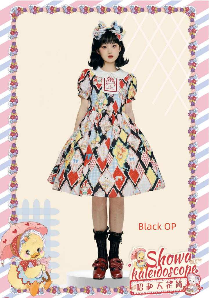 Southern Cross~Showa Kaleidoscope~Sweet Lolita OP SK and JSK with Rabbit Print 42127:727898