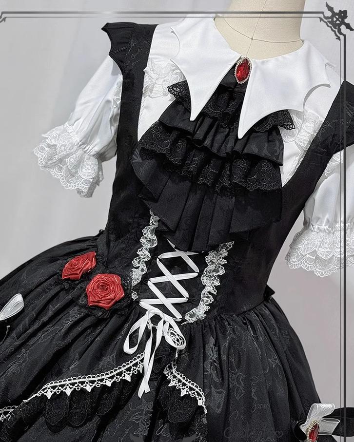 CastleToo~Night Rose~Elegant Ouji Lolita Suits With Lolita JSK And Shorts 39558:626612