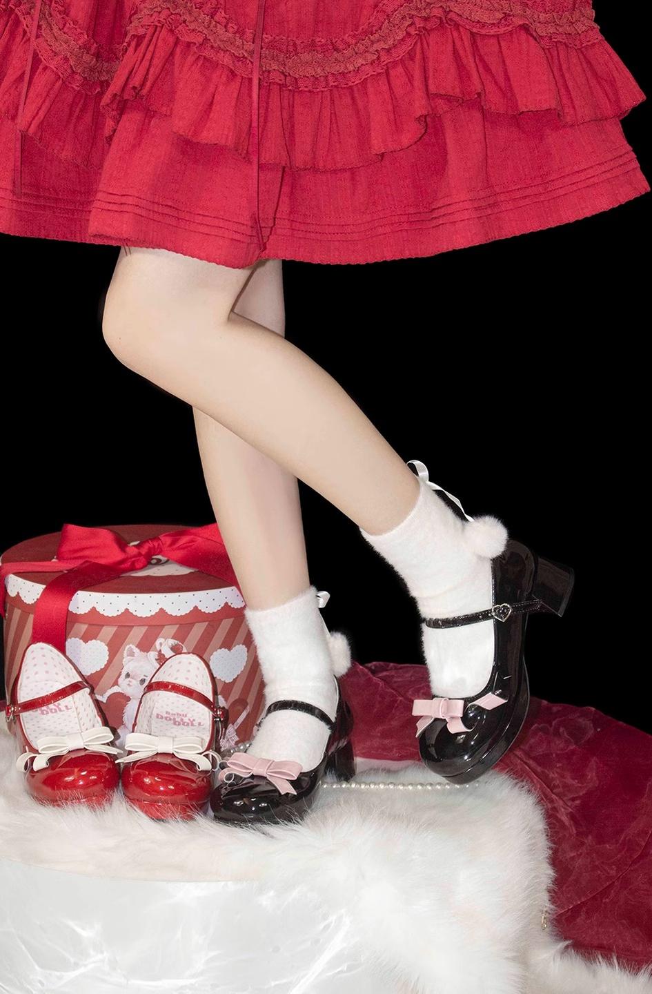 Dolly Doll~Lovers' Gift~Round Toe Middle Heel Mary Jane Lolita Shoes 32678:398012