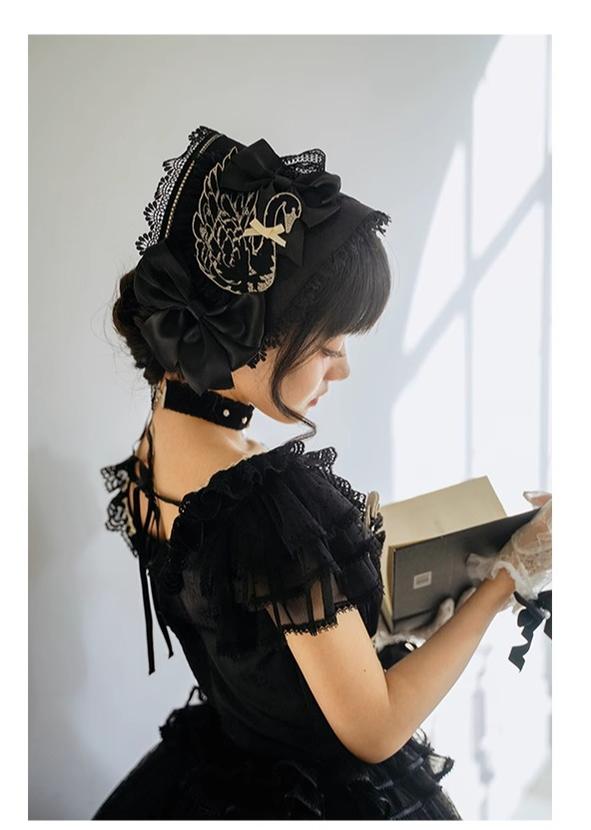 Nuit De Cellophane~Wild Swan~Classic Lolita Accessory Elegant Lolita Bag and Headdress