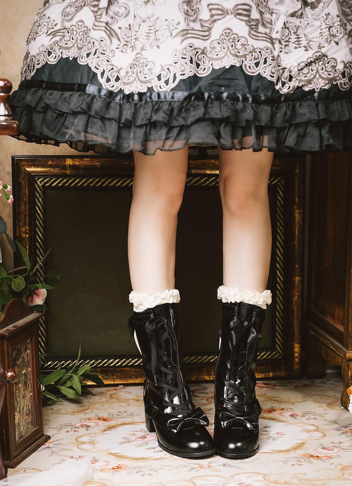 Sheep Puff - Sheepy Hoofies - Kawaii Lolita Mid-Calf Boots, Side Zipper 43898:788073