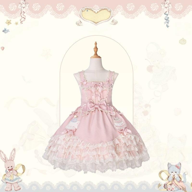 Mademoiselle Pearl~Wedding Cake~Sweet Lolita Dress Suit Printed JSK (L M S XL XS) 41400:695320