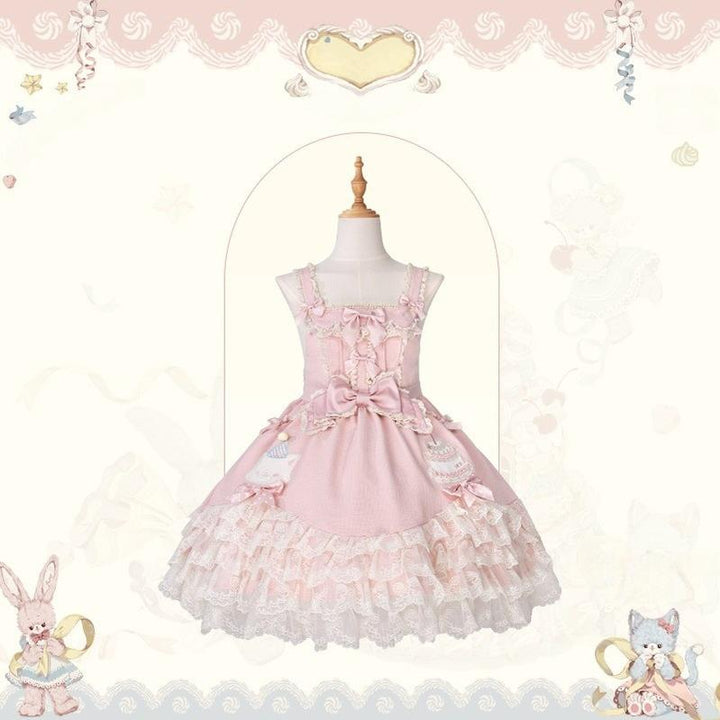 Mademoiselle Pearl~Wedding Cake~Sweet Lolita Dress Suit Printed JSK (L M S XL XS) 41400:695320