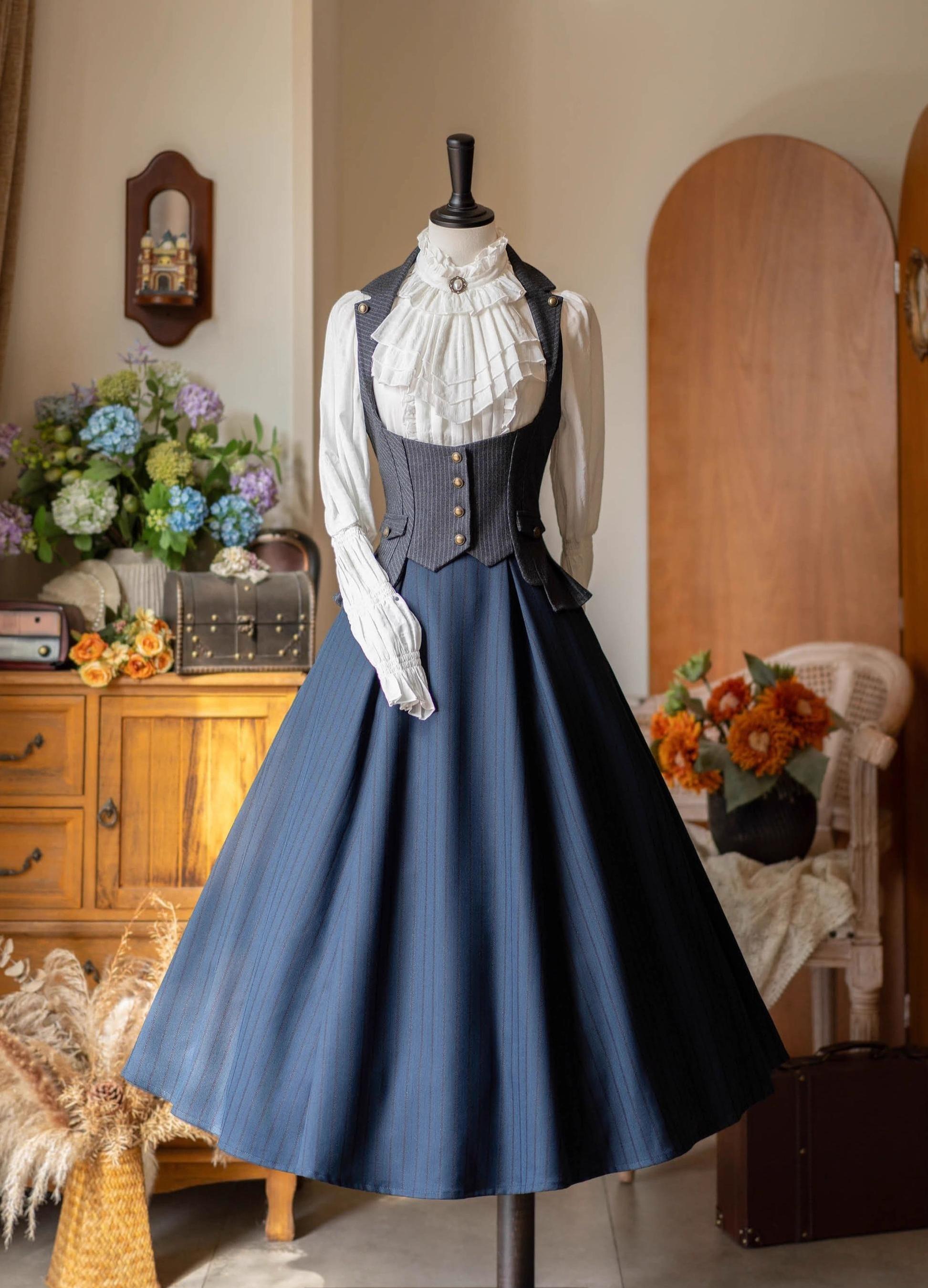 Forest Wardrobe - Forest Contract - Classic Lolita Striped Vest, Elastic Waist 43921:790190