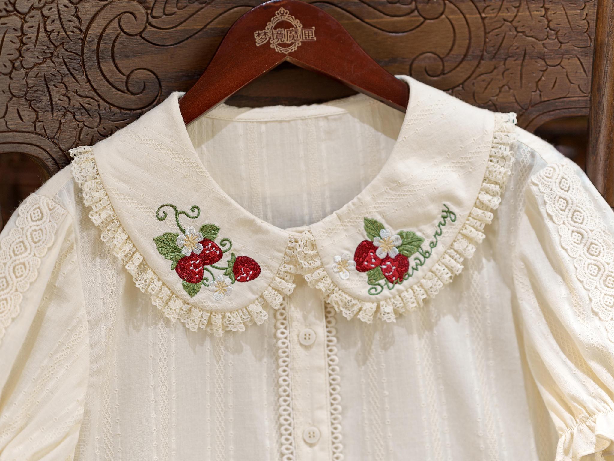 Abundant Tea Time - Kawaii Lolita Blouse, Cotton & Embroidery 45002:831069