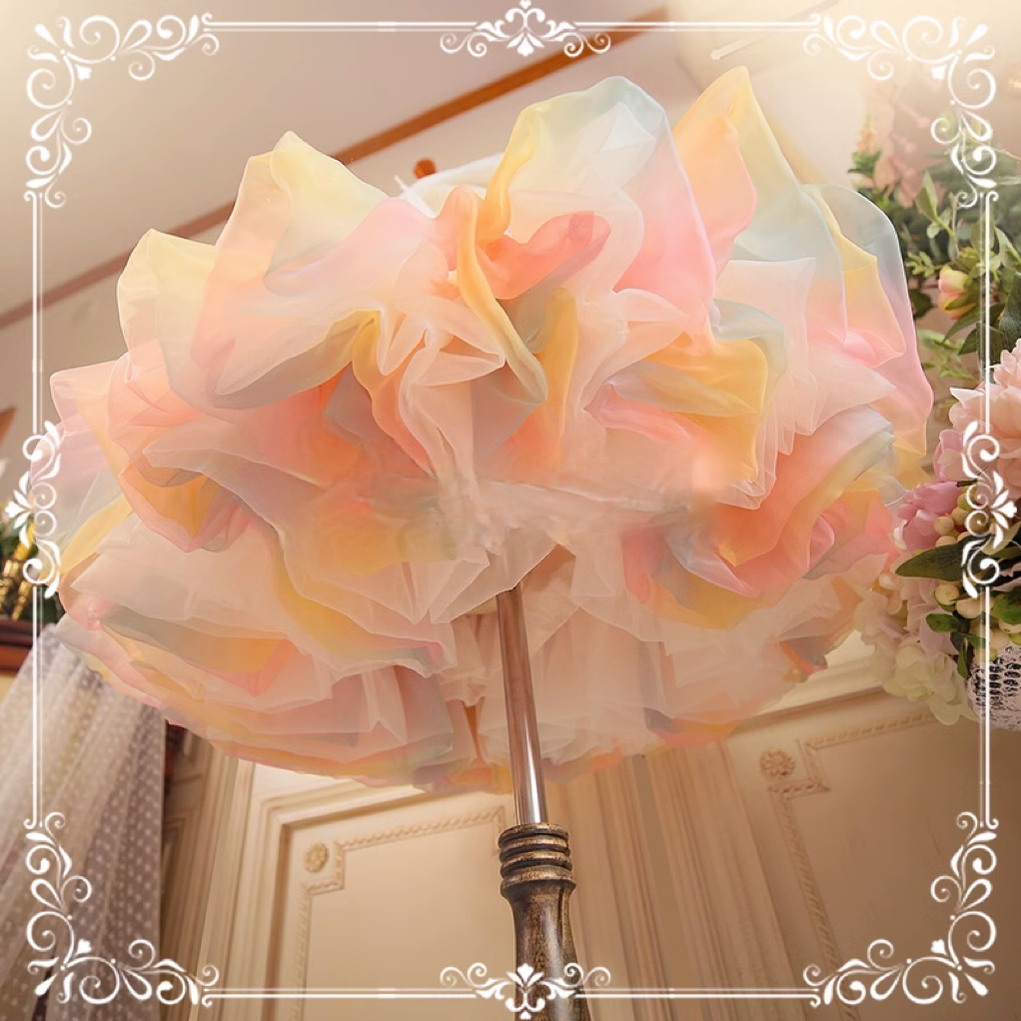 Aurora&Ariel - Rainbow Colorful Lolita Petticoat | 17" (43cm), Cotton Lining