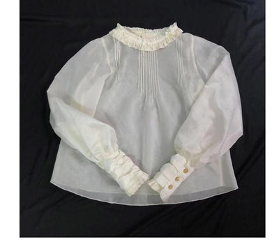 Cat-Romance~Retro Lolita Shirt Mutton Sleeve Vintage Shirt Innerwear S Innerwear shirt 