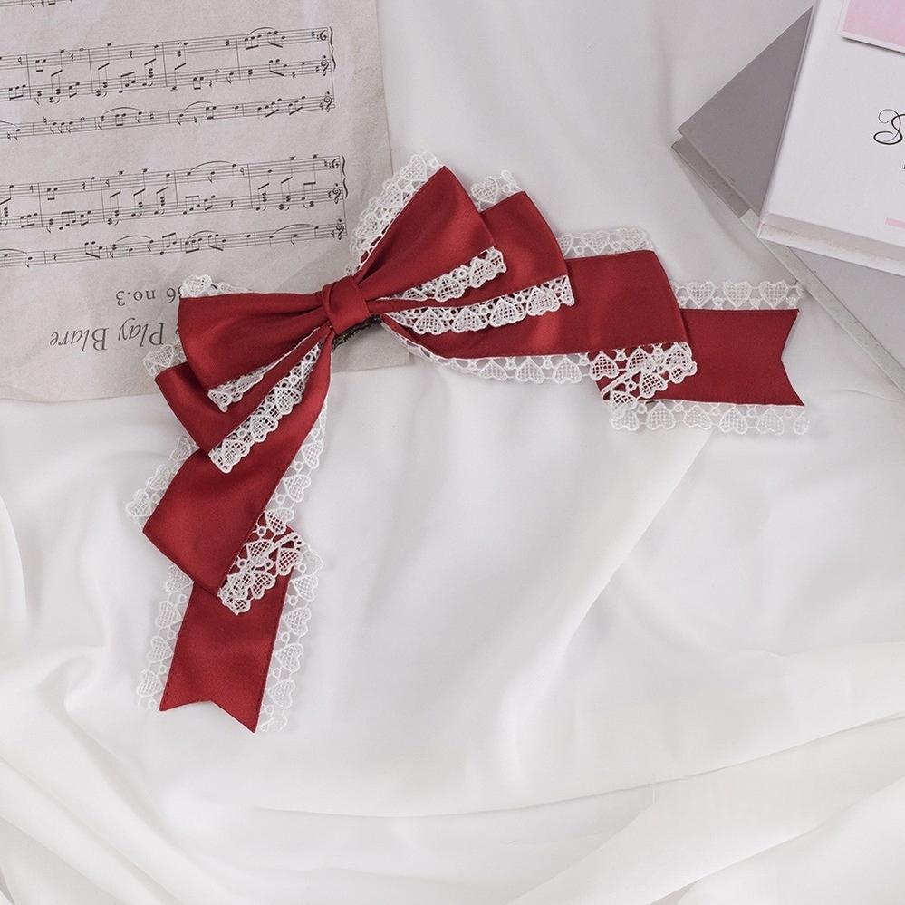 Sugar Time - Sweet Lolita Headdress, KC & Clip Options Burgundy / Clip