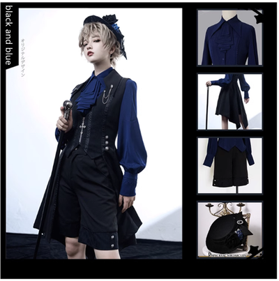 Princess Chronicles~Black and Blue~Ouji Lolita Casual Shorts   