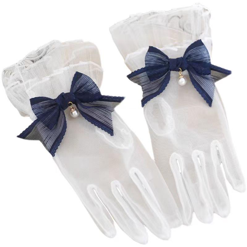 Xiaogui~Elegant Lolita Bow Gloves Retro Lolita Lace Glove   