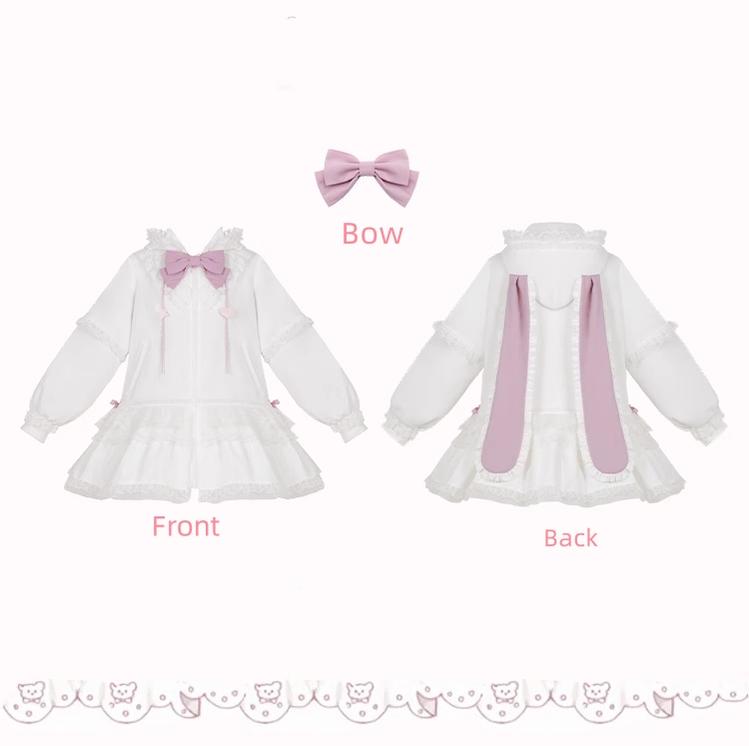 (BFM)With PUJI~Sweet Lolita Coat Pink rabbit Ear OP Dress for Spring   