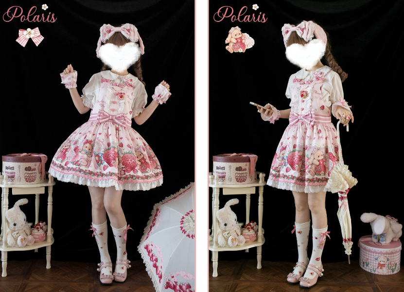 Polaris Lolita~Rabbit Berry Gift Box~Sweet Lolita Salopette and Dress Set 14060:180538