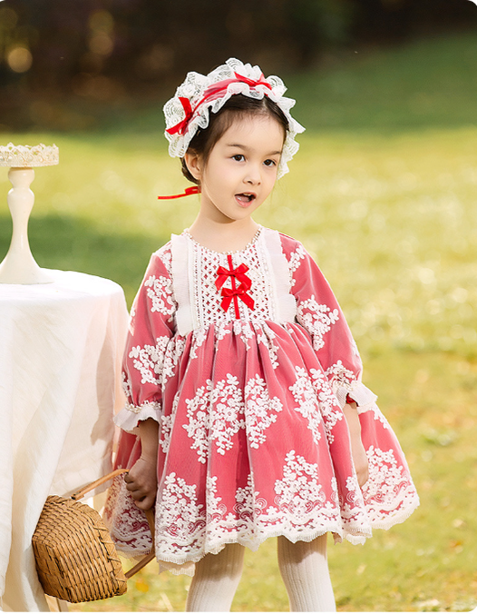 Winter New Padded Kid Lolita Puffy Dress   