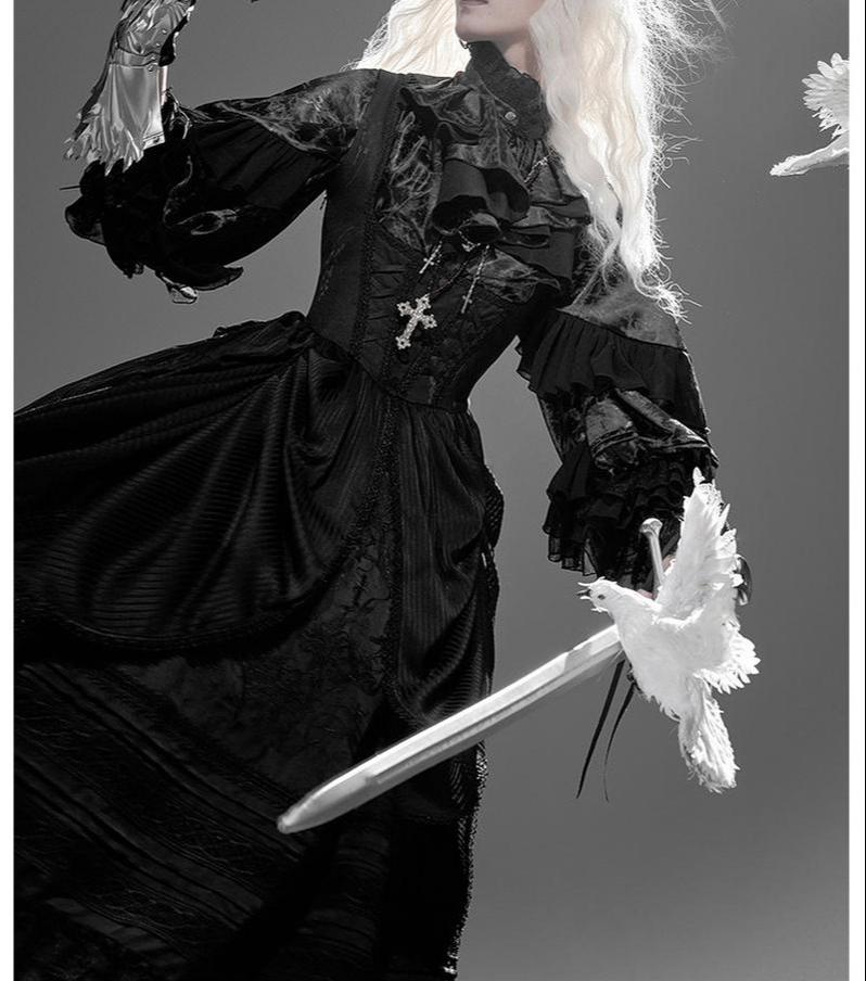 Dragon Bone Cemetery - Gothic Lolita Batwing Sleeves Blouse