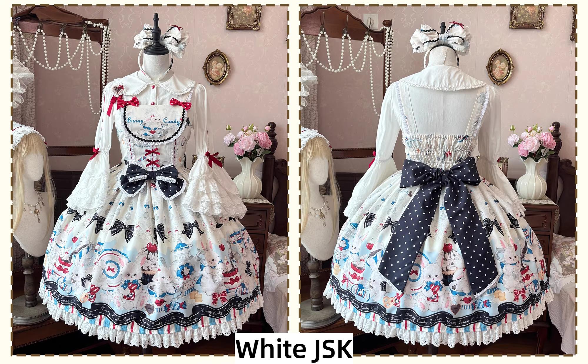 Myth Rabbit Tea Party - Sweet Lolita Dress Set, Bunny Print JSK 44460:809440