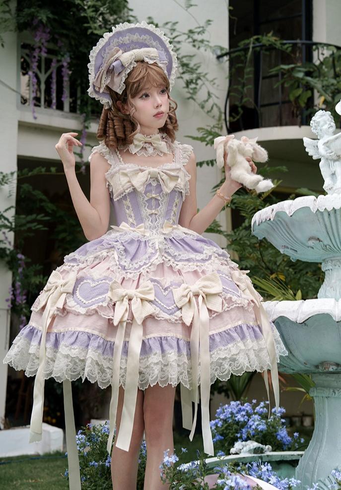 Dream Melody - Gorgeous Sweet Lolita JSK Dress, Lace & Bows 44442:809801