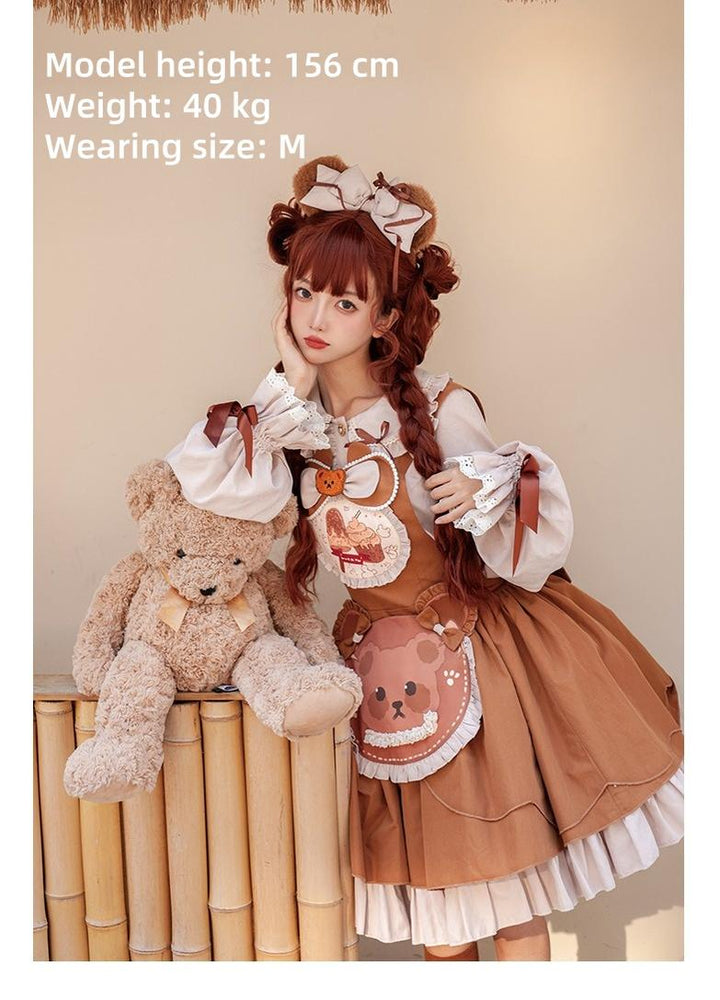 OCELOT~Sweet Lolita JSK Cute Bear Lolita Dress Set