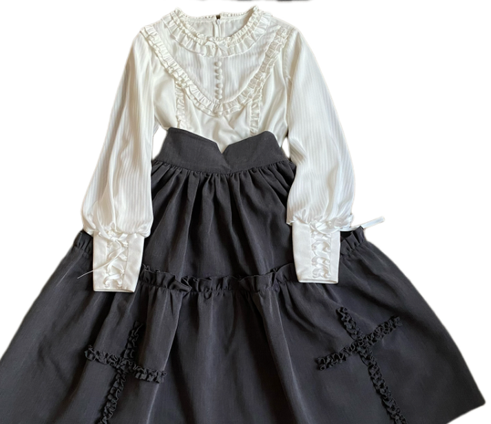 Little Dipper~Elegant Lolita Mutton Sleeve Blouse Multicolors   