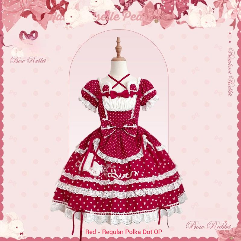 Mademoiselle Pearl~Bow Rabbit~IP Collab Sweet Lolita OP in Multiple Styles 43054:764070