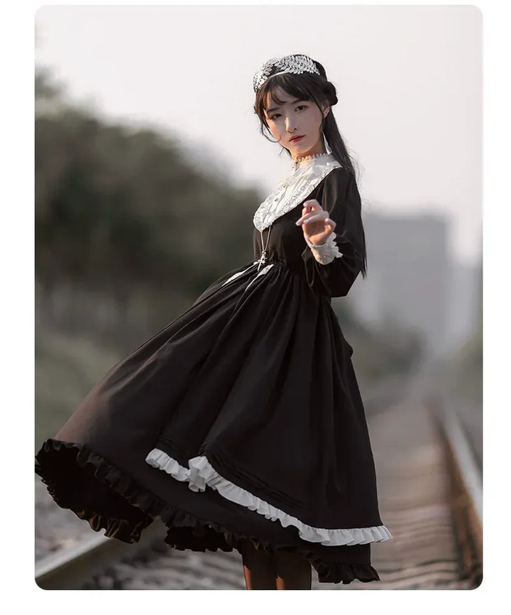 With PUJI~Confession~Nun Lolita OP Dress   