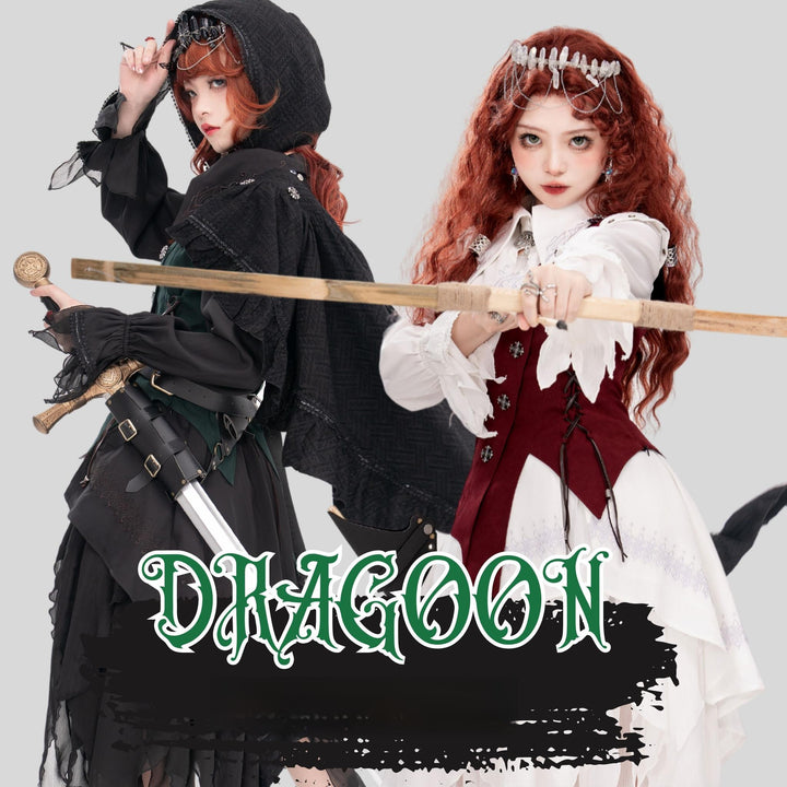 Wuyuzhe~Dragon Knight 2.0 Version~Western Fantasy Style Suit Gothic Shirt Vest Skirt   