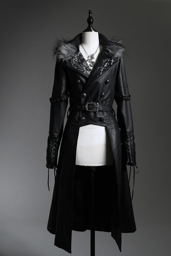 Lilith House~WYRM Breath~Ouji Lolita Coat Handsome Slim Windbreaker S Black 