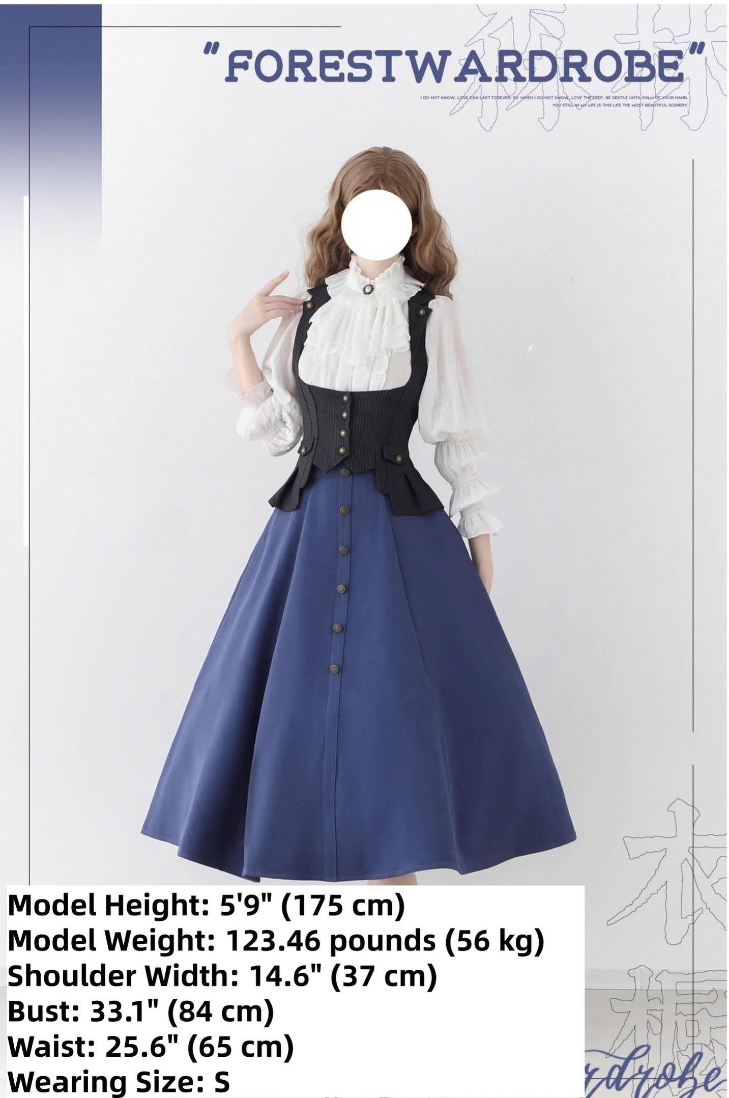Forest Wardrobe - Forest Contract - Classic Lolita Striped Vest, Elastic Waist 43921:790191