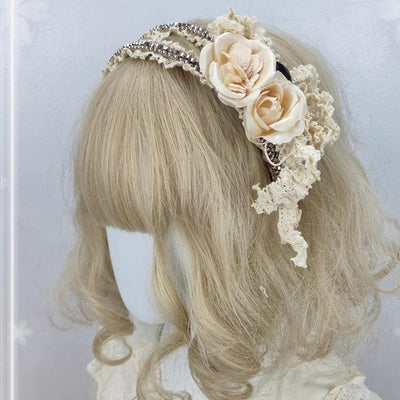 Cocoa Jam~Elegant Lolita KC with Gemstone and Flowers gray  