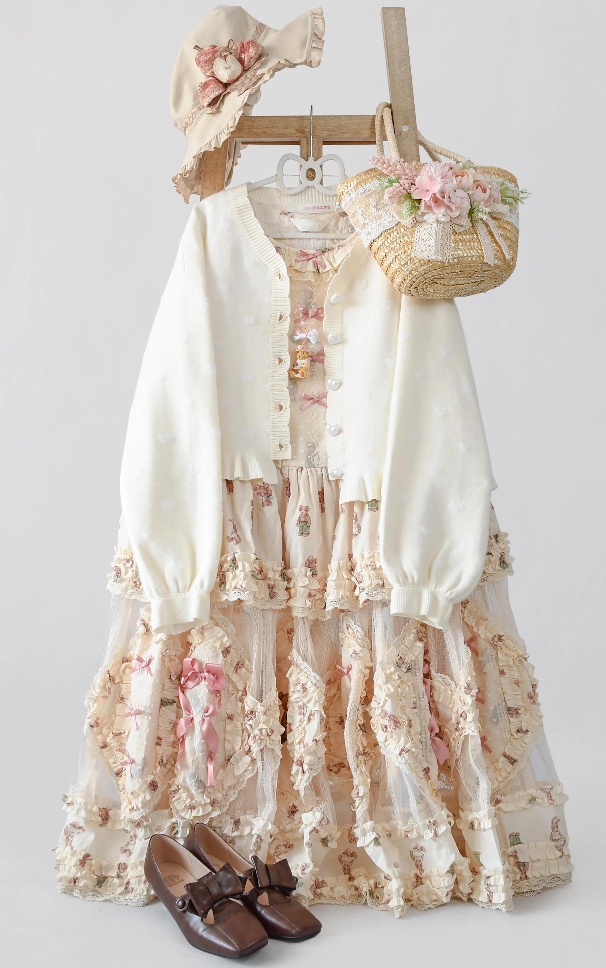 MIST - Little Heart - Sweet Lolita Thick Cardigan, Sweater Coat