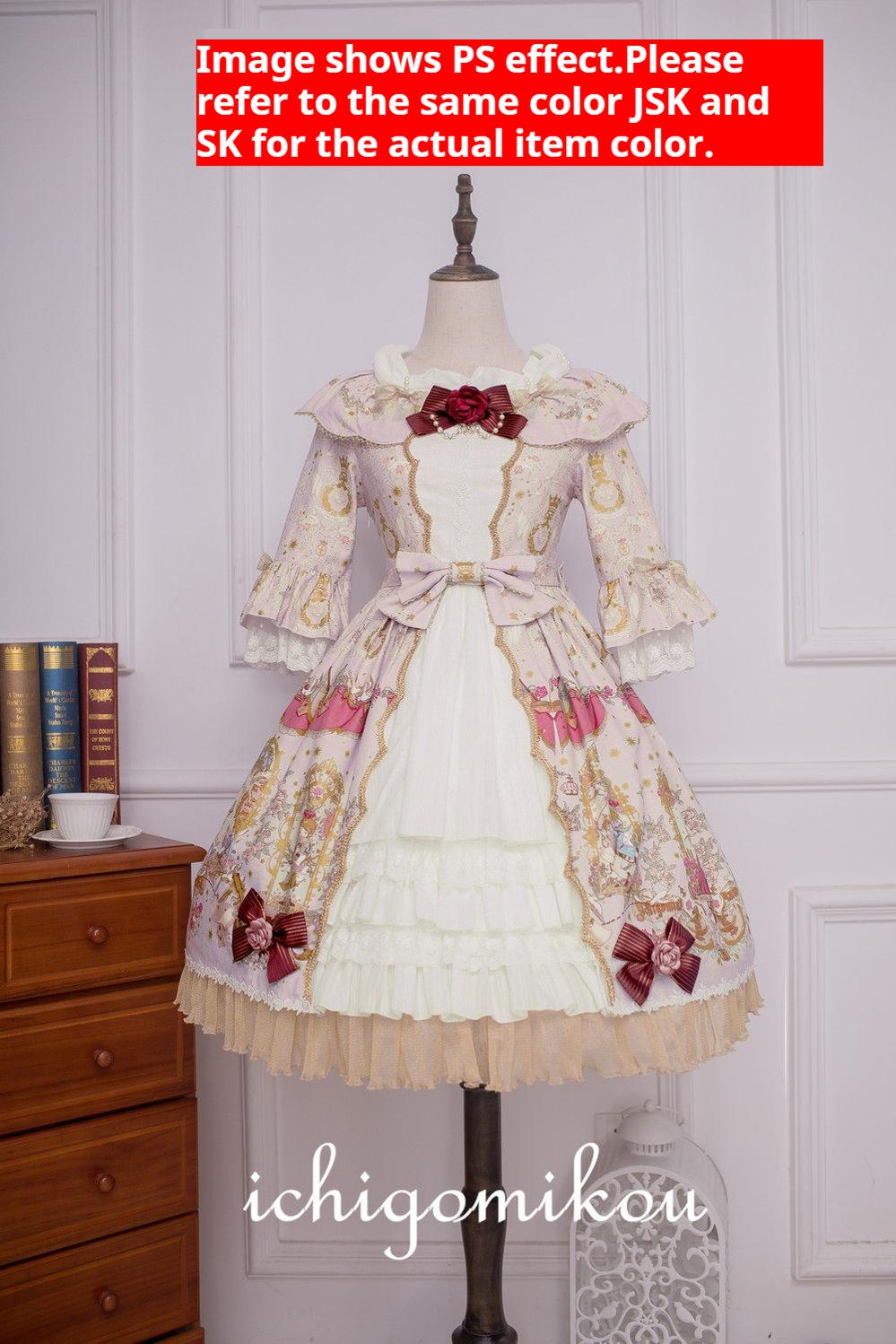 The Little Prince - Plus Size Lolita Dresses, Rose Prints & Bows Pink Rose OP Shipping in 7-10 days M