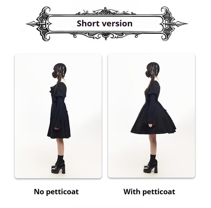 Mengfuzi~Gothic Lolita OP Dress Nun Style Fishbone Skirt   