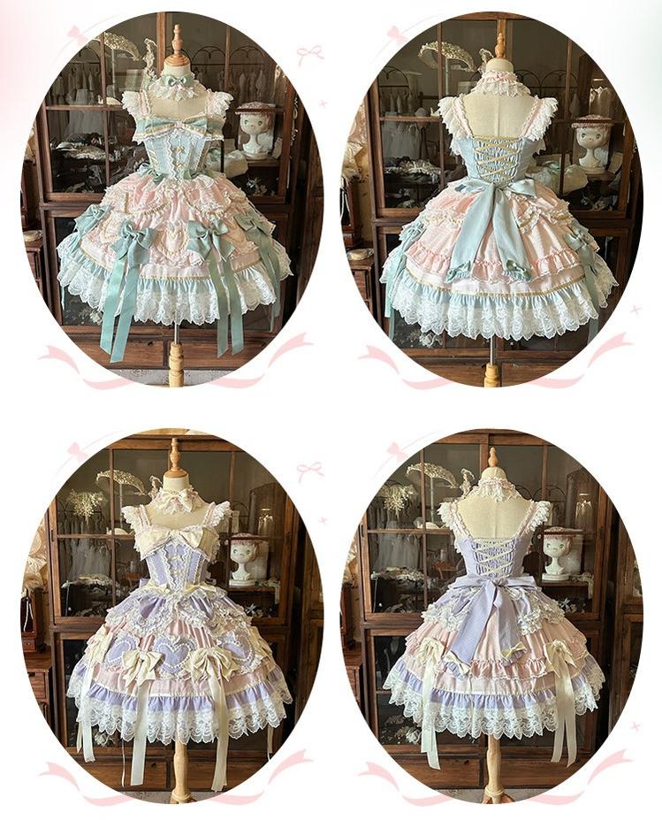 Dream Melody - Gorgeous Sweet Lolita JSK Dress, Lace & Bows 44442:809797