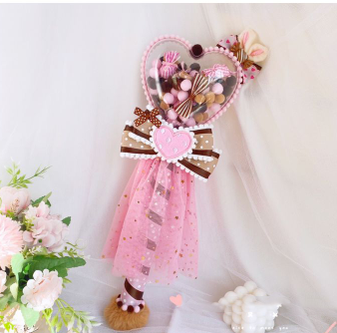 Sweetheart Endless - Sweet Lolita Fairy Wand Handmade Multicolor Heart Shaped chocolate-pink heart fairy wand