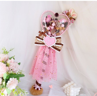 Sweetheart Endless~Sweet Lolita Fairy Wand Handmade Multicolor Heart Shaped chocolate-pink heart fairy wand  
