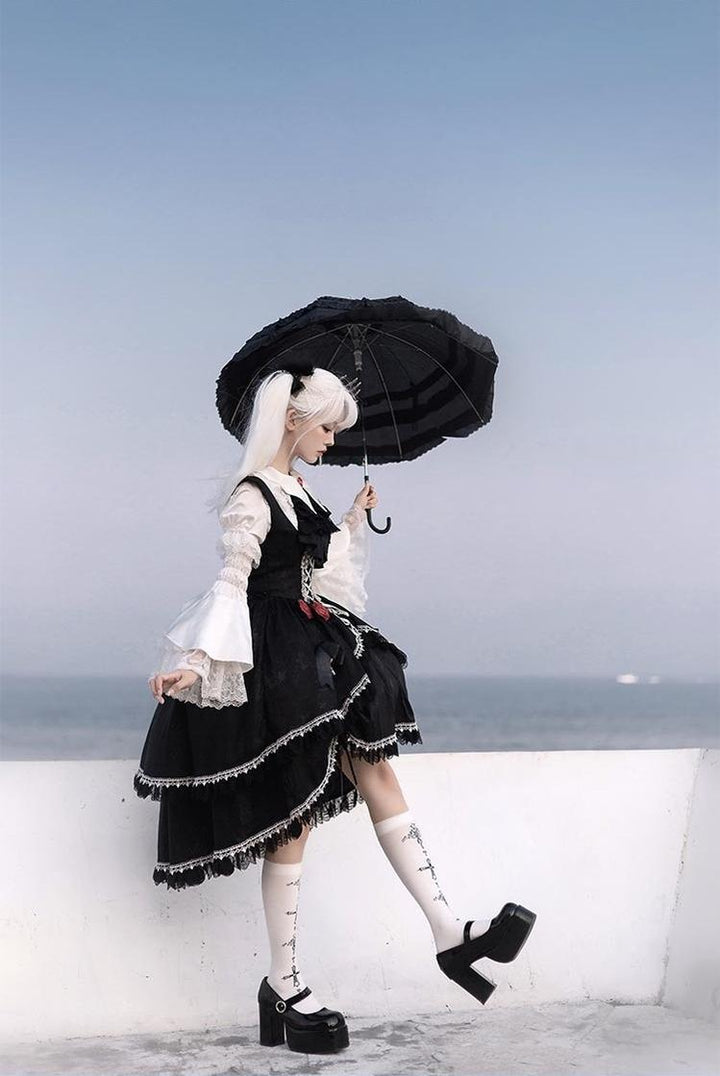 CastleToo~Night Rose~Elegant Ouji Lolita Suits With Lolita JSK And Shorts