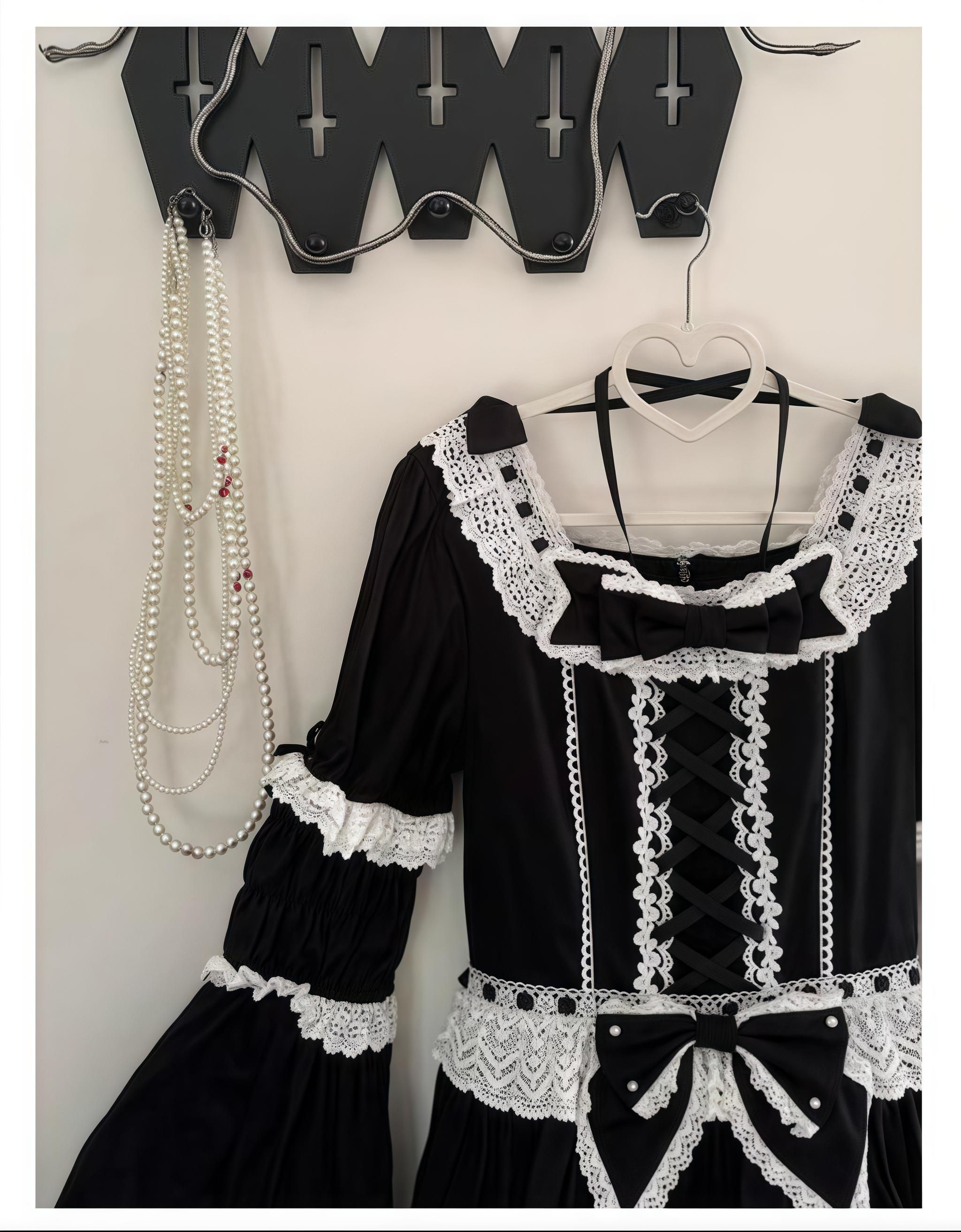 AerialCat~Cream Petals~Old School Lolita OP Tiered Ruffles Cotton Dress 42762:752781