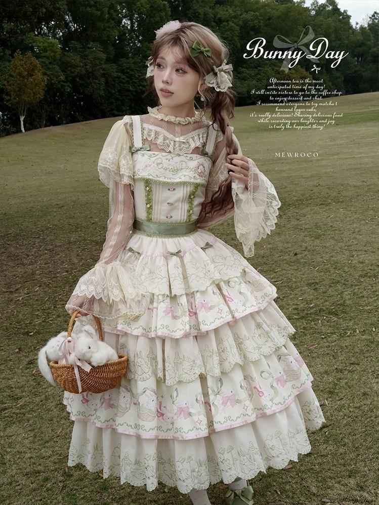 Mewroco~Daily Bunny~Classic Lolita JSK Dress with Bunny Prints