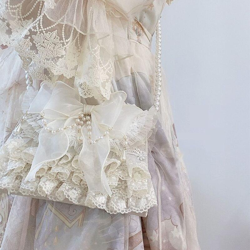 Xiaogui~Elegant Lolita Handbag Ivory Tea Party Lolita Bag   