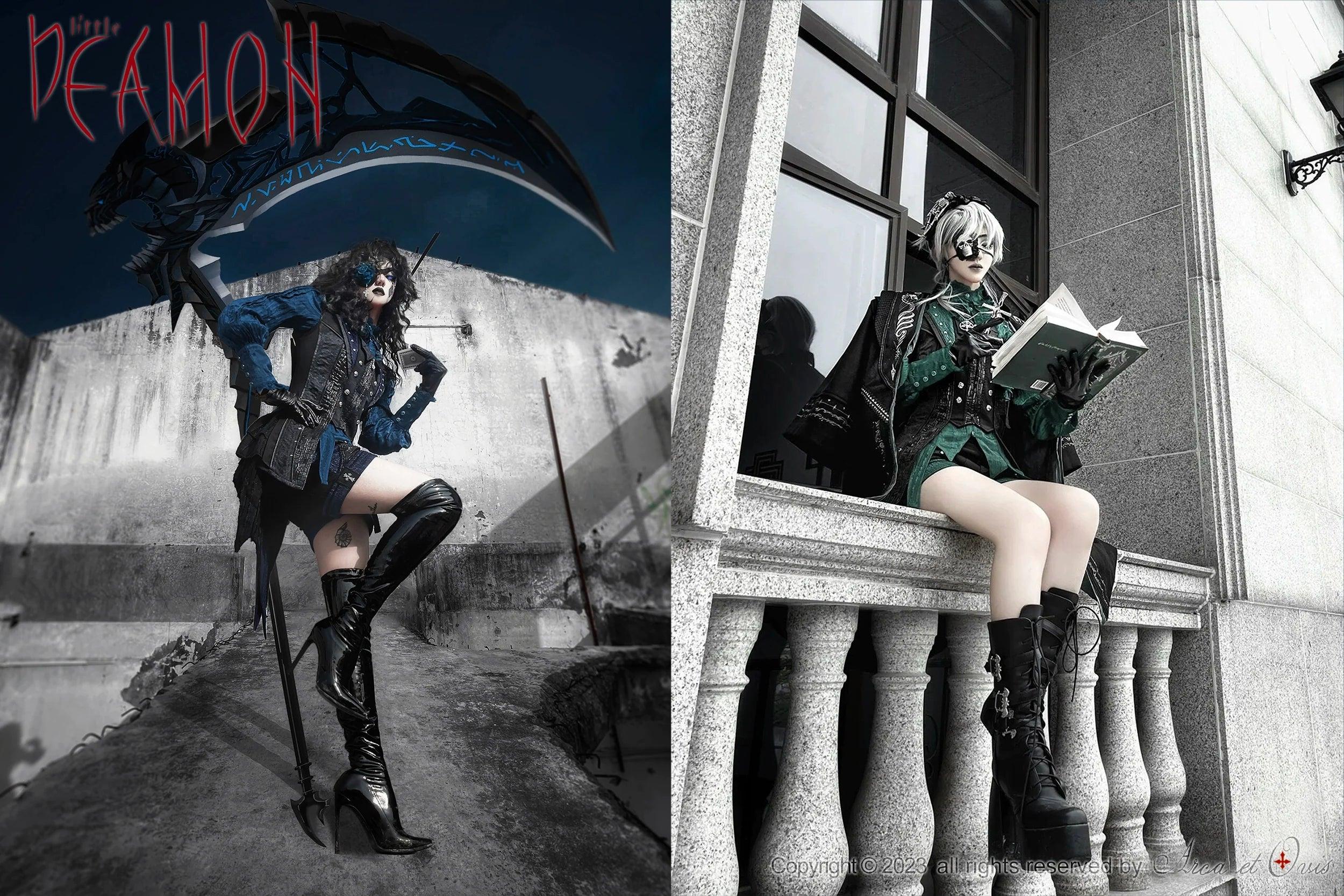 Little Devil - Ouji Lolita Long Sleeve Shirt, Ruffled Lace (2XL L M S XL XS) 44653:817398